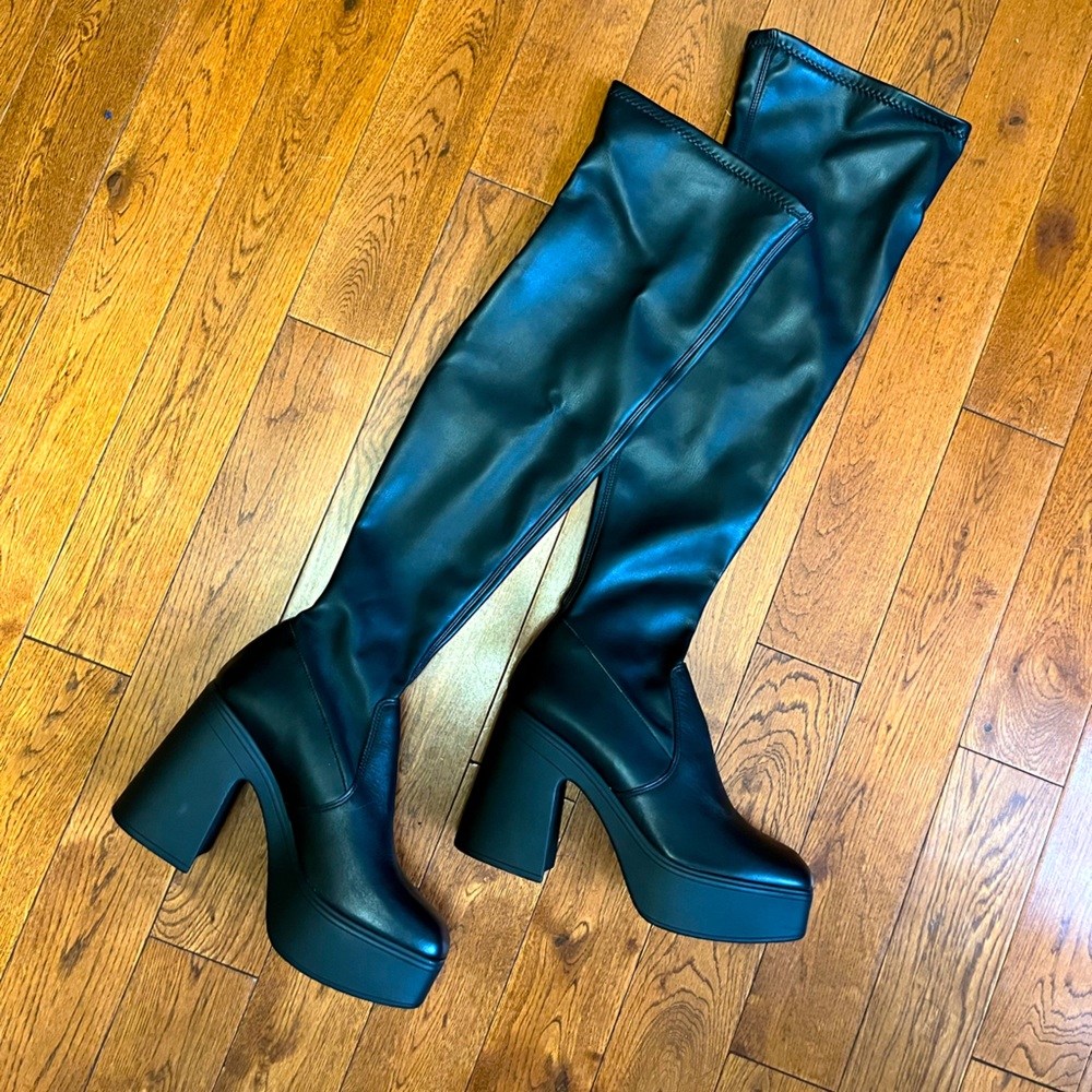 NEW leather platform boots